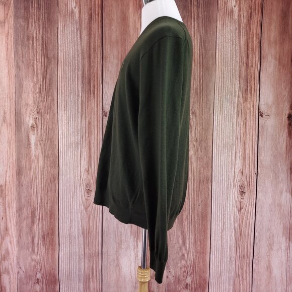 Polo Ralph Lauren Mens XL Washable Merino Wool V-Neck Sweater Pony Green - Picture 3 of 15